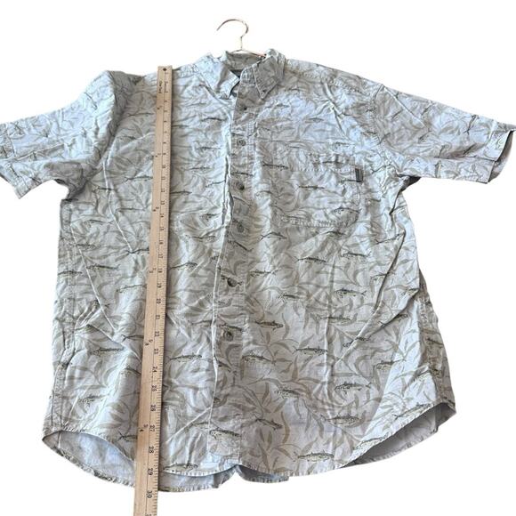 Woolrich Stone Fish & Kelp Print Button Down Shirt - L - Picture 3 of 6